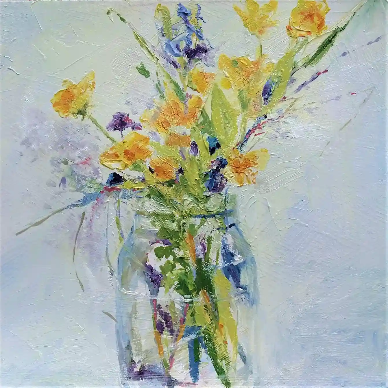 Wild flowers in a jam jar